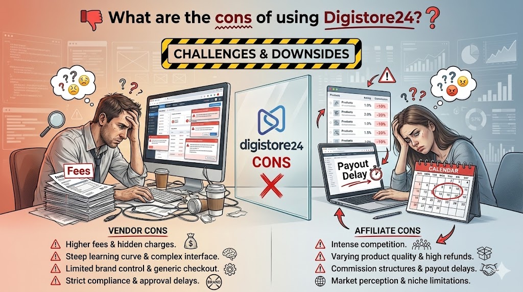 What are the cons of using Digistore24?