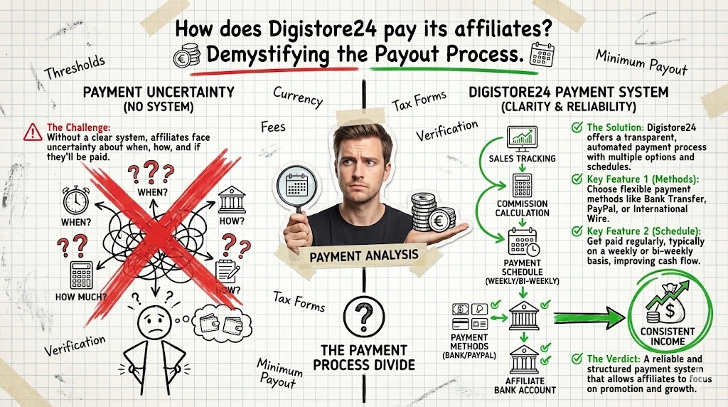 How does Digistore24 pay its affiliates?